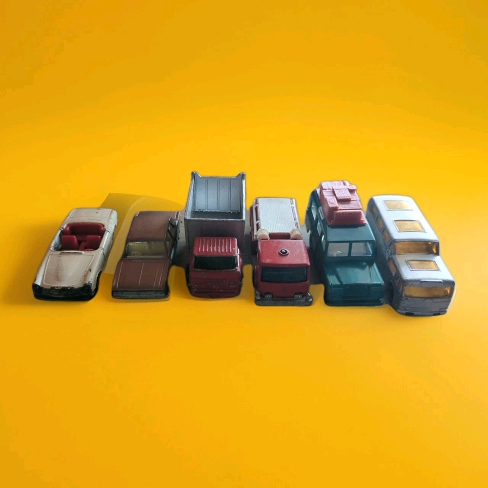 Lot of 6 Lesney Vintage Matchbox Cars Trucks Bus Made in England Metal All Work